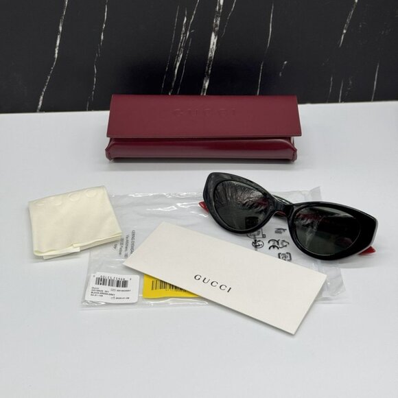 NEW GG1862S 001 GUCCI CAT EYE BLACK WOMEN GUCCI SUNGLASSES - Picture 11 of 11